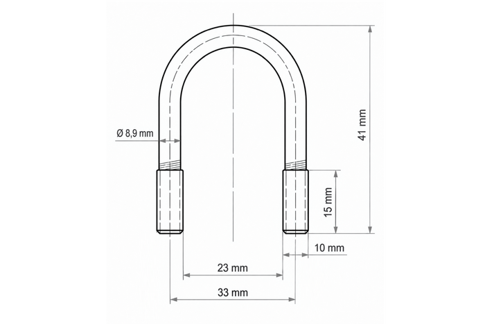 Cybant kabłąkowy DROMET typ B obejma owalna M10 23×41mm