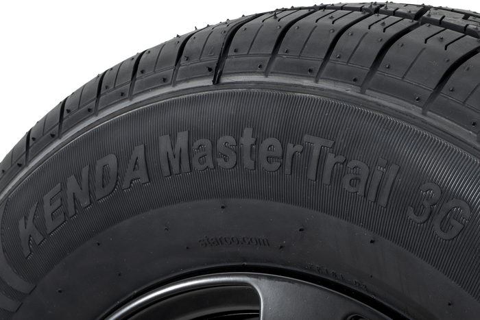 Koło wzmacniane do przyczepy OPONA KENDA 185/80 R14C 104/102N FELGA ALU STARCO czarna 5.5Jx14"H2 5x112 ET:30