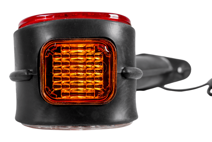 Lampa obrysowa ASPÖCK SUPERPOINT II lewa na gumowym wysięgniku z bocznym przewodem