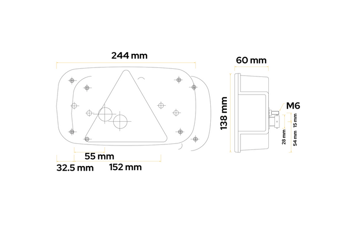 Lampa tylna ASPÖCK MULTIPOINT III bajonet 8PIN 7 funkcji prawa