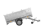 Przyczepka jednoosiowa 230x125 UNITRAILER GARDEN 230 KIPP z burtami BIS i pokrywą aluminiową