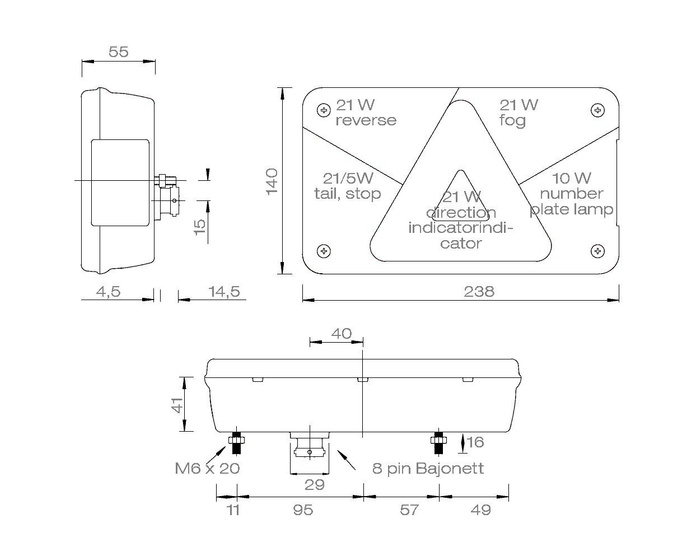 Lampa tylna ASPÖCK Multipoint V 7 funkcji prawa