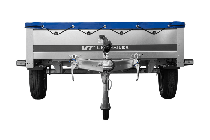 Przyczepka lekka 264x125 UNITRAILER GARDEN 264 KIPP ze stelażem H-0 i pokrowcem niebieskim