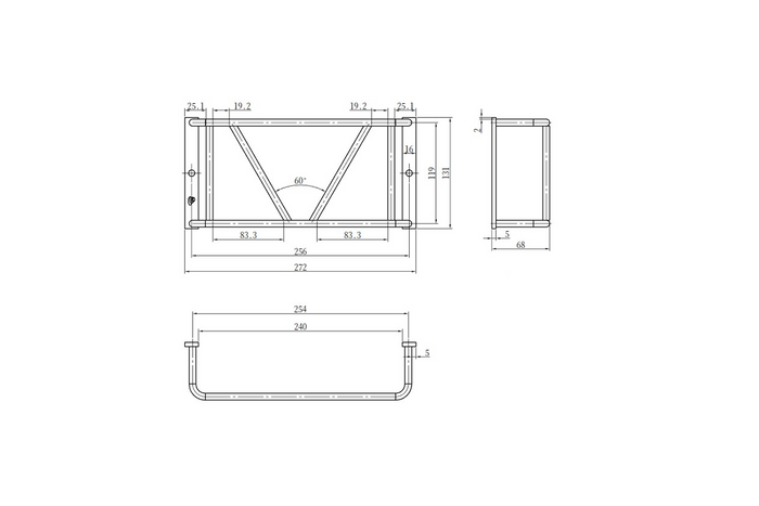 Kratka ochronna tylnej lampy przyczepy UNITRAILER czarna osłona tylnego światła 272x131x68mm