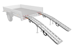 Najazdy składane UNITRAILER ALR003 rampy najazdowe aluminiowe do przyczepy lawety 221cm 680kg z pasem i podpórką komplet 2szt