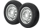 Komplet dwóch kół do przyczep UNITRAILER / TEMARED / NIEWIADÓW / NEPTUN / ZASŁAW OPONY LINGLONG 155/70 R13 75N FELGI UNITRAILER 4Jx13" 4x100 ET:30